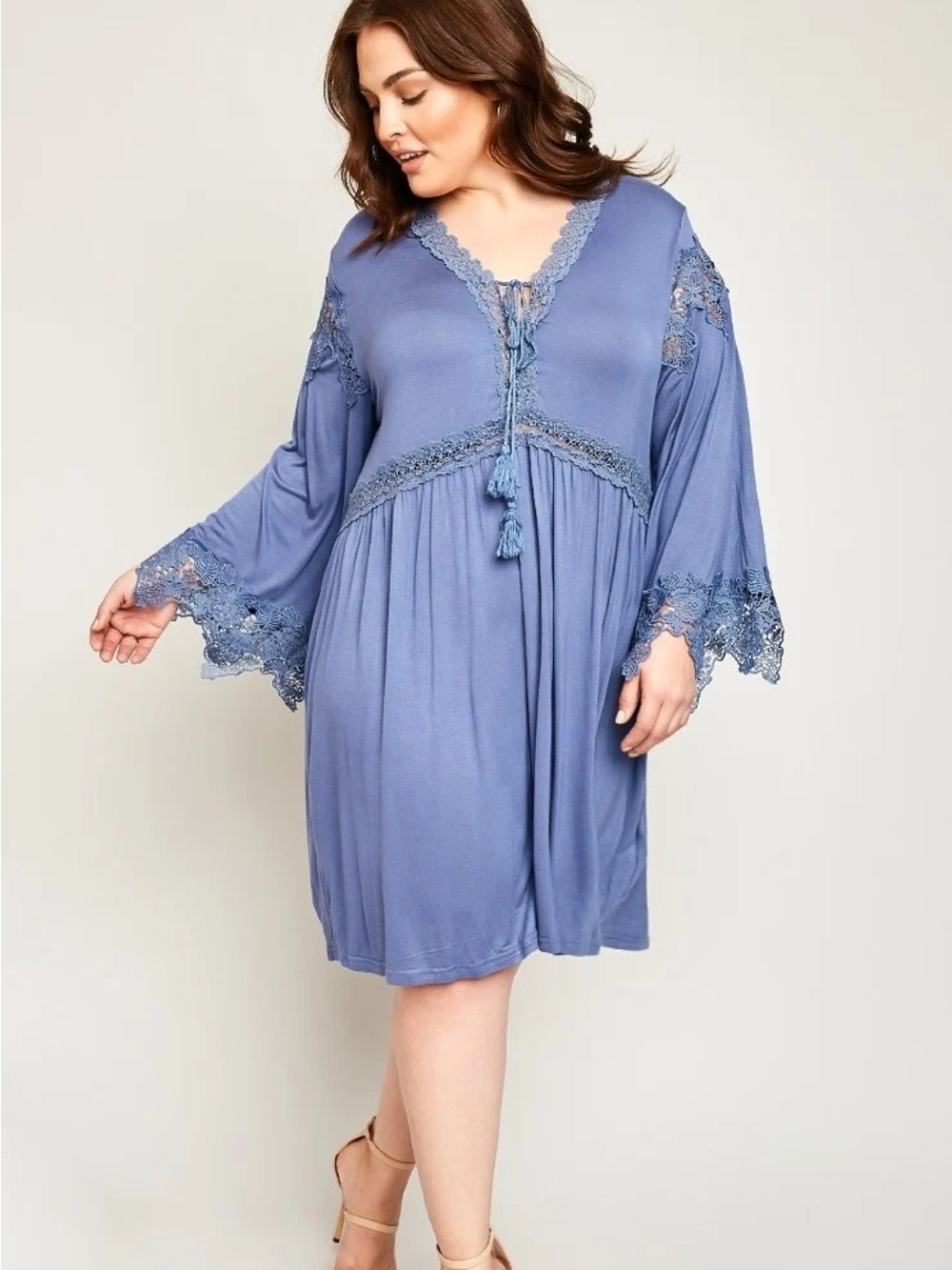 Angel Sleeve Lace Tunic